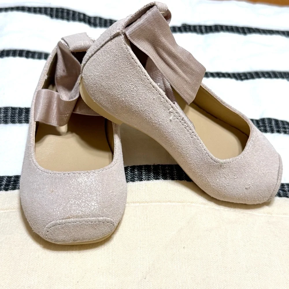 Janie And Jack Shimmer Ballet Flats pink shimmer ballerina shoes Size 5